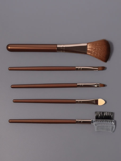 Набор кистей для макияжа PASTEL BLUSH, 5 шт., тёмно-коричневый