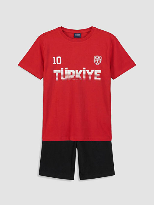 T?rkiye Bask?l? Erkek ?ocuk ?ortlu Pijama Tak?m?