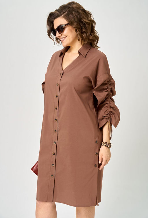 Платье EVA GRANT 7102 молочный шоколад