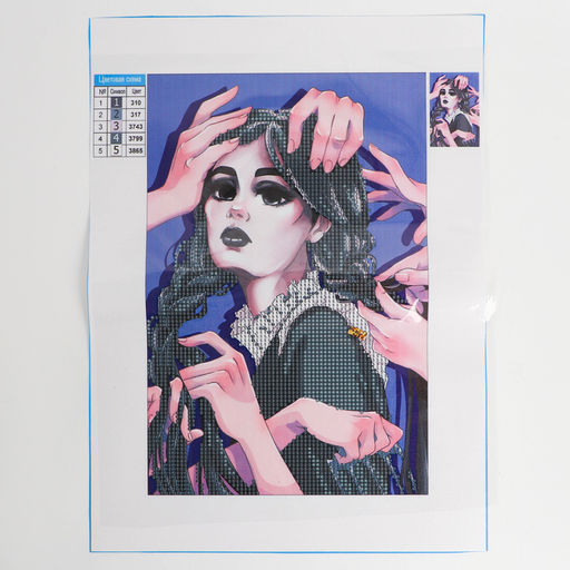 Алмазная мозаика с частичным заполнением на холсте «Девушка», 20×30 см