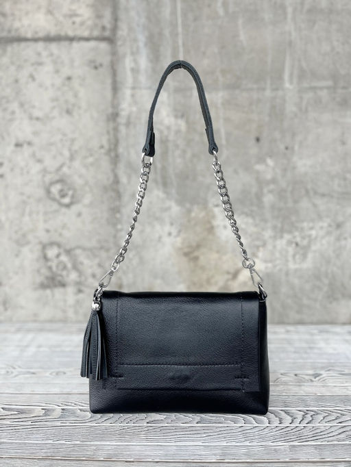 Женская кожаная сумка через плечо 8722-9 Блек - Sergio valentini фото 2