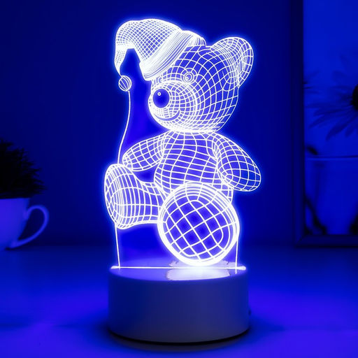 Светильник «Мишка в шапке» LED RGB RISALUX