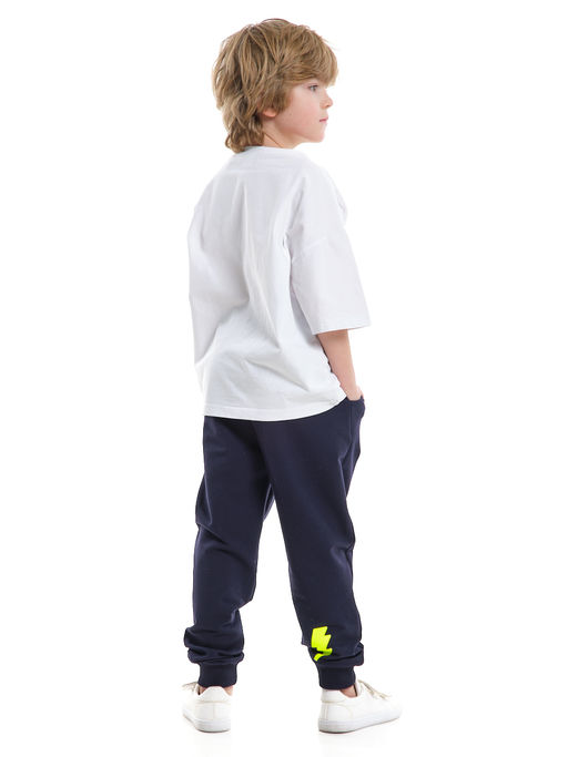 Брюки для мальчика штаны спортивные 22-9831 синий/салатовый - Mini maxi фото 5