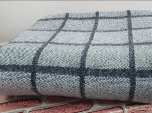 Одеяло п/шерсть 50% Клетка 140*205 ОПШ-1 цв. серый (Россия ВВТ)