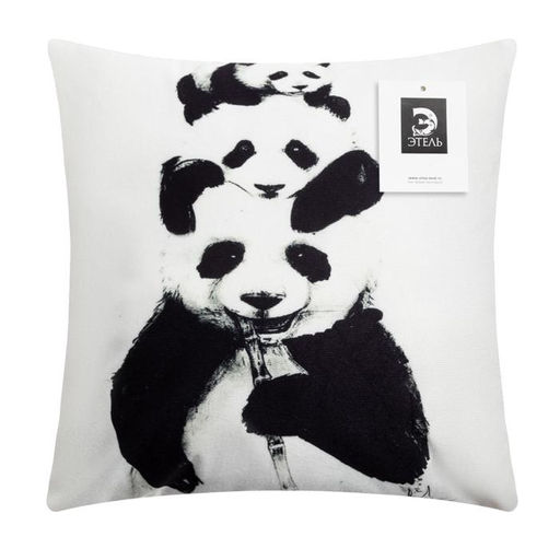 Наволочка декоративная Этель Пандочки 40 х 40 см, велюр  фото 5