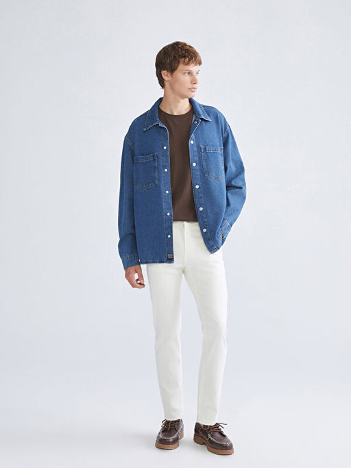 Rahat Kal?p Uzun Kollu Erkek Jean G?mlek