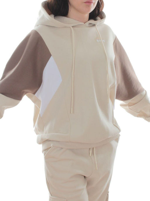 3156/3157 BEIGE/BROWN Костюм спортивный женский (95% хлопок, 5% эластан)