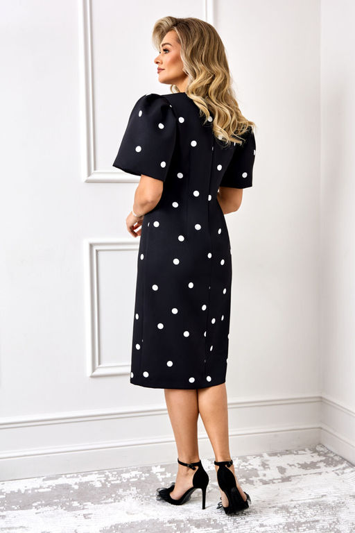 Платье AGATTI 5888 Черный с белым горохом