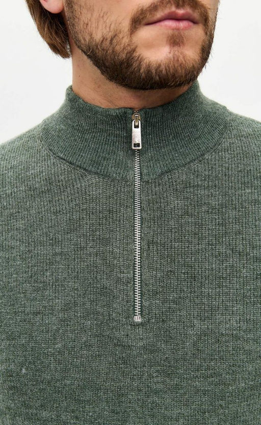 Джемпер мужской с воротником-стойкой на молнии F321-15304Rus зеленый - Fine joyce фото 7