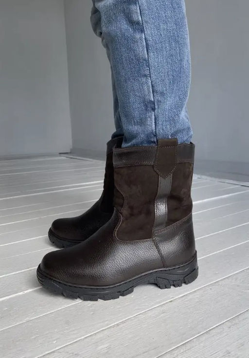 Мини-монголки мужские темно-коричневые, литая подошва, - Мирунт фото 18