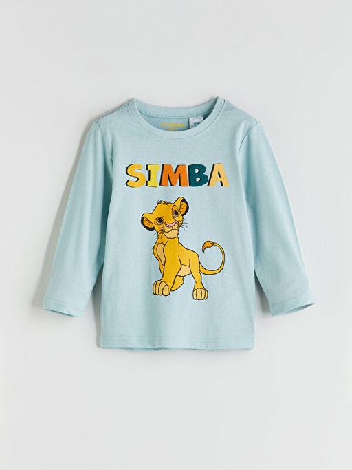 Bisiklet Yaka Simba Bask?l? Erkek ?ocuk Pijama Tak?m?