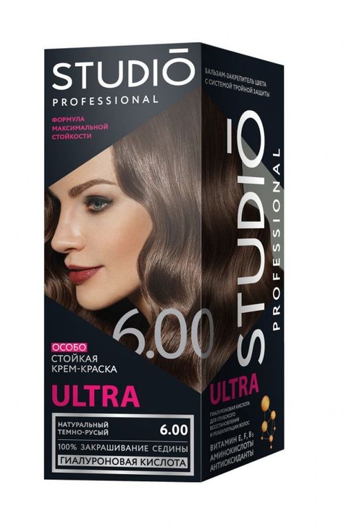 Студио Профешнл 3D ULTRA Крем-Краска д/в тон 6.00 Нат.темно-Русый (50/50/15мл).6 /50434