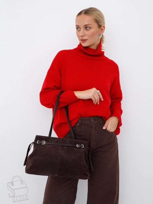 Сумка женская кожаная 8021-1S coffee Velina Fabbiano-Safenta