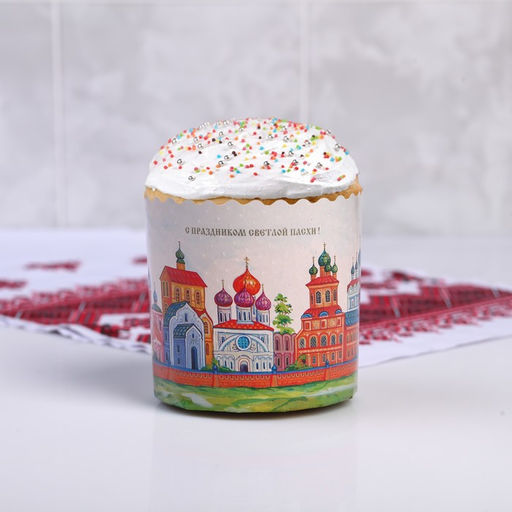 Цена за 20 шт. Форма бумажная для кулича «Кремли», 90×90 мм