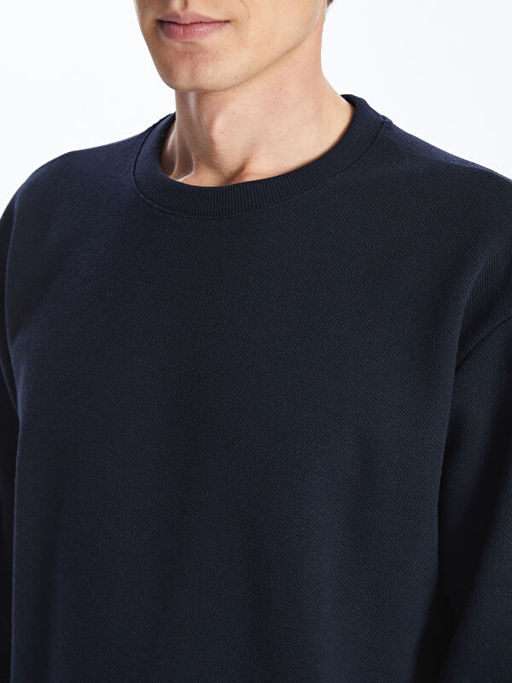 Bisiklet Yaka Uzun Kollu Erkek Sweatshirt