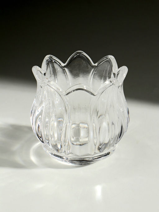 Цена за 2шт. Стеклянный подсвечник на 1 свечу Подснежник, прозрачный, 7?7?7 см