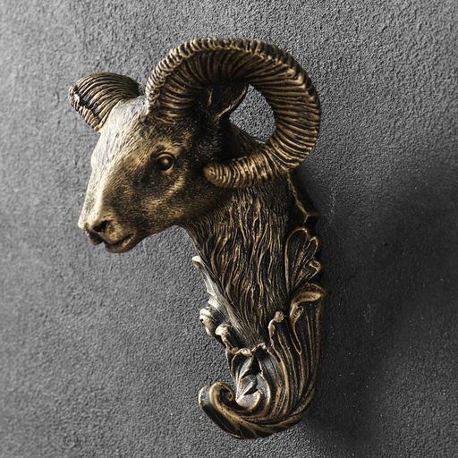 Крючок декоративный «Баран», декор настенный под бронзу, 8×10×13 см