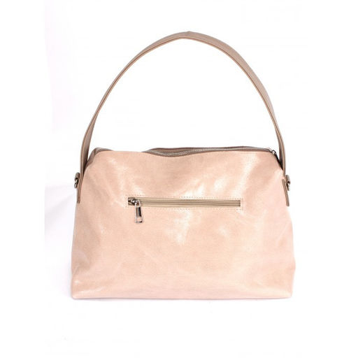 Сумка женская натуральная кожа ADEL-324/2в (отделка ИСК/КОЖА), 1 отд, плечевой ремень, бежевый 263336 - Adelia фото 2