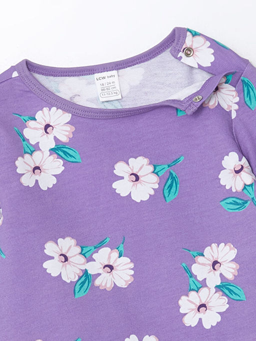 Bisiklet Yaka ?i?ekli K?z ?ocuk Pijama Tak?m? - Waikiki фото 3