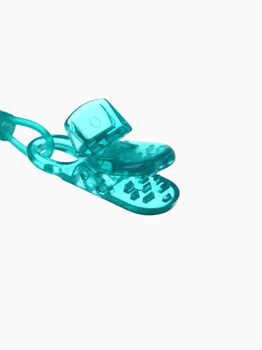 Держатель для соски - пустышки, пружинка, 2 шт., прозрачный, бирюзовый, Крошка Я