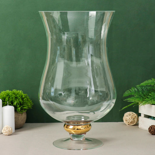 Ваза «Кантри голд» Амфора, 4.9 л, 39×22.5 см, стекло, большая, прозрачная