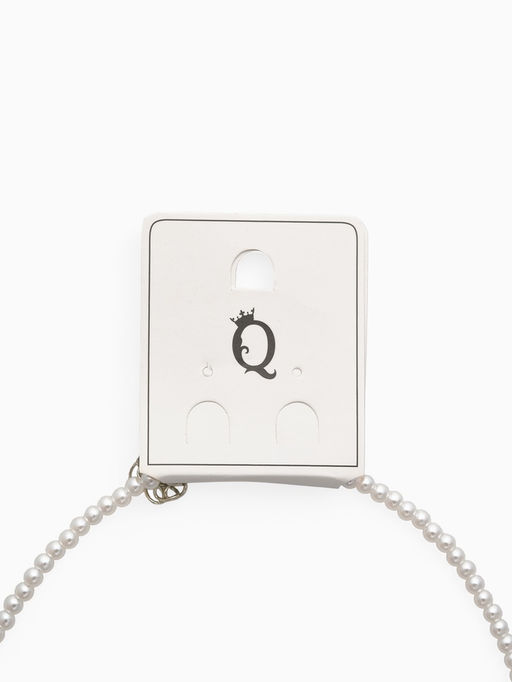 Чокер «Хрустальный бантик», жемчужные бусины, белый в серебре, 33 см + 5 см доп, цепочка