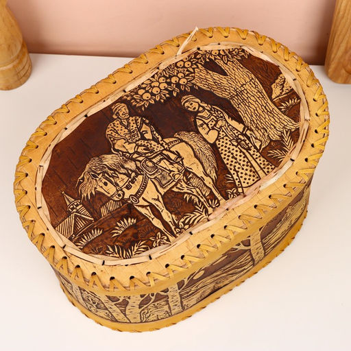 Хлебница-батонница с крышкой «Сказка», 26×17×15 см, береста
