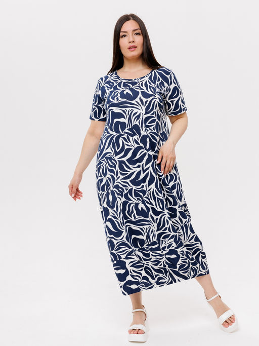 Платье женское П-168 (кулирка) Темно-синяя - Elenatex фото 2