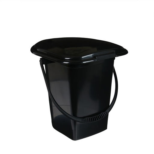 Ведро - туалет, h=39 см, 17 л, съёмный стульчак, чёрное