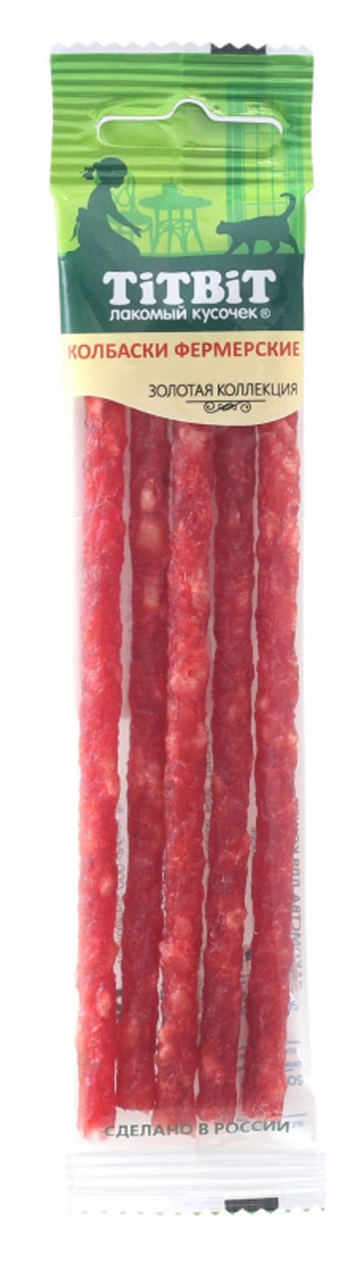 Титбит Колбаски Фермерские для КОШЕК Золотая коллекция 1/28 4690538021743