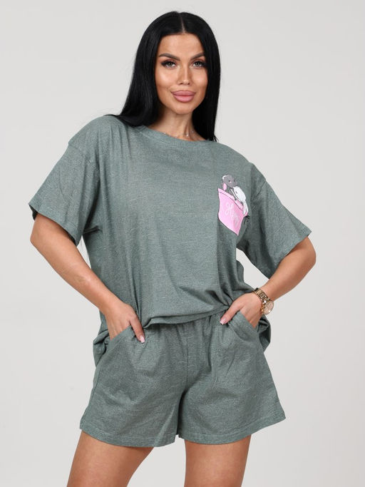309 ДОМАШНИЙ КОСТЮМ шорты (Ментол) - А-дина фото 3