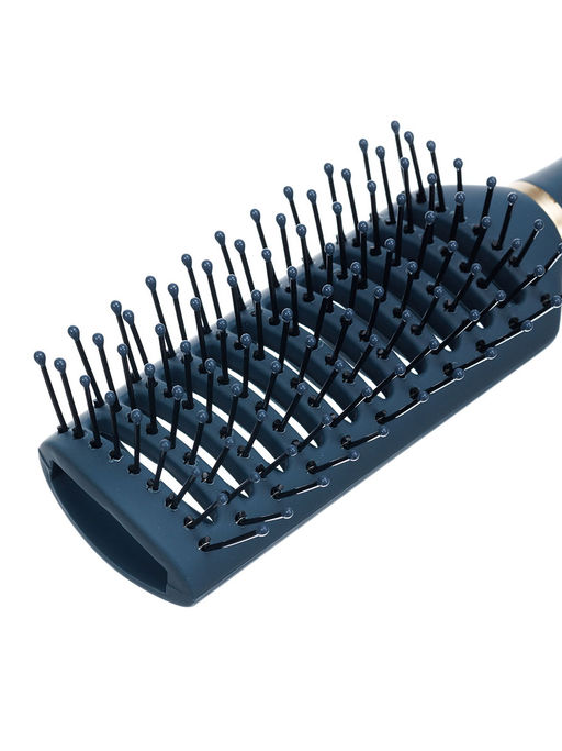 Dewal Beauty Щетка для волос серия Магия продувная, прямоугольная, 9 рядов, серо-синий