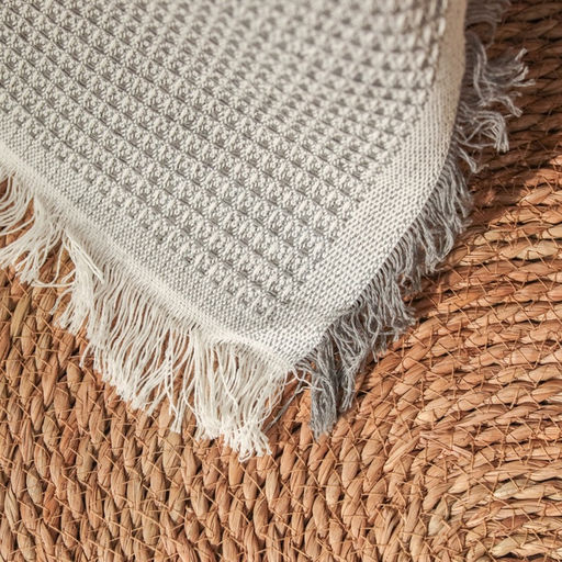 Плед с бахромой «Этель» Waffle, 130×180 см, серый