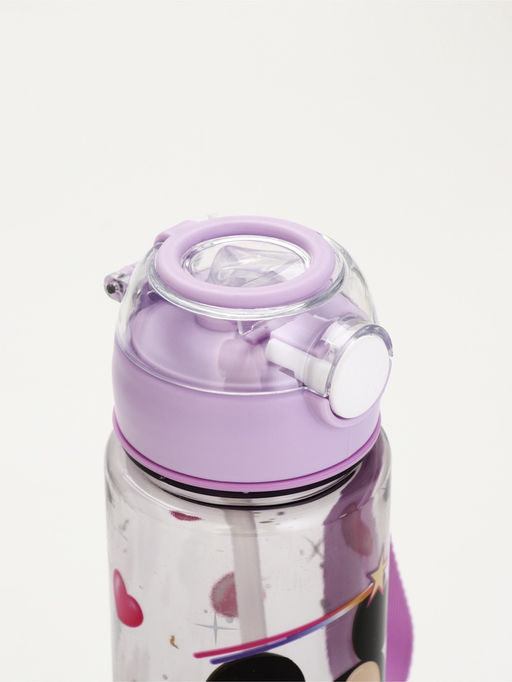 Бутылка пластиковая с трубочкой, 800 мл, фиолетовая