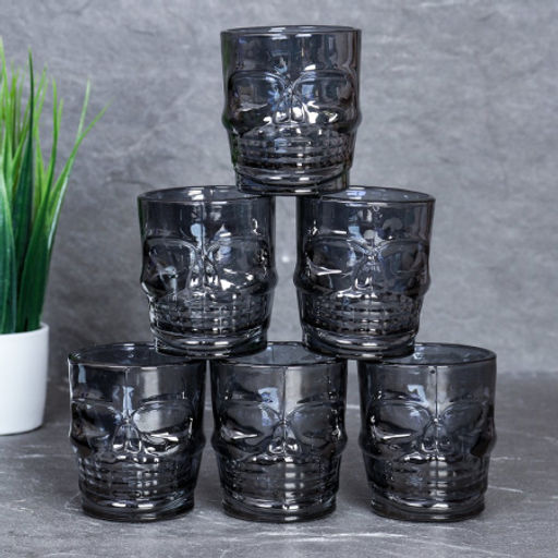 Стопка 6 штук 50 мл Череп / KL-S50 /уп 24/ графит - Галеонтрейд фото 2