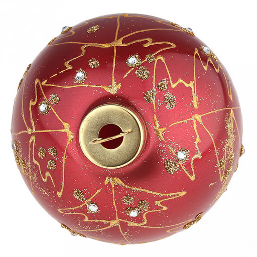 Елочная игрушка шар стеклянная д8см, зеркально-красный, ручная художественная роспись, подарочная упаковка (Россия) - Домашняя мода фото 6