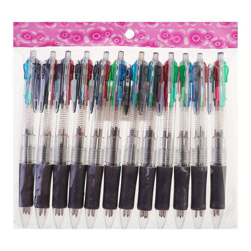 Цена за 12 шт. Ручка шариковая многоцветная Calligrata, автоматическая, 4 цвета, МИКС  фото 5