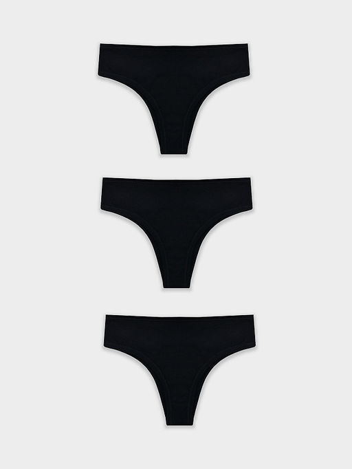 Трусы бразилиана женские черные в наборе, 3 шт - Mark formelle фото 8