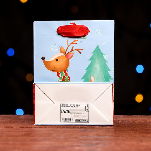 Цена за 12 шт. Пакет ламинированный Рождественский олень 11,5 х 14,5 х 6 см - Simaland фото 4