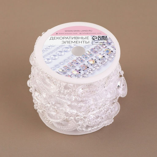 Бусы на нитях, 15 мм, 9±1 м, прозрачные