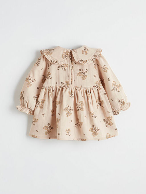 Bebe Yaka ?i?ekli K?z Bebek M?slin Elbise