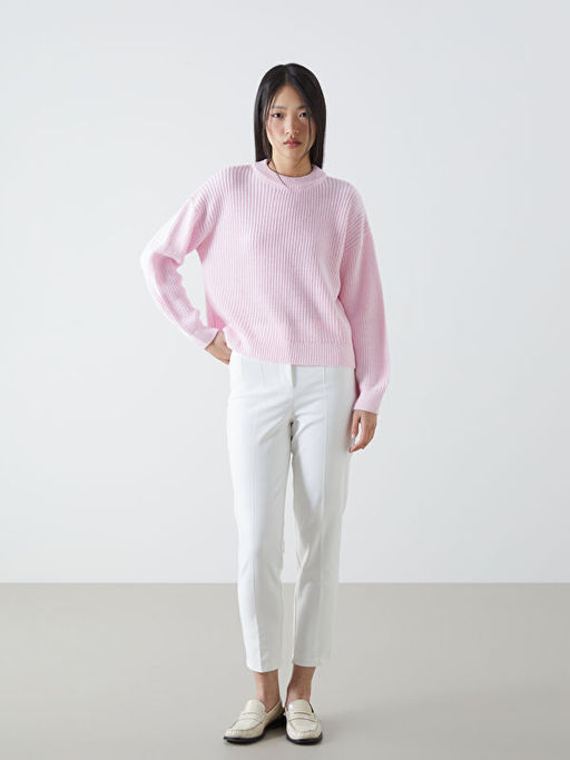 Bisiklet Yaka Oversize Kad?n Triko Kazak