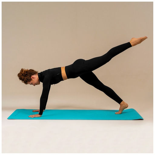 Коврик для фитнеса и йоги ONLYTOP, нескользящий, 183×61×0.6 см, цвет серый/голубой