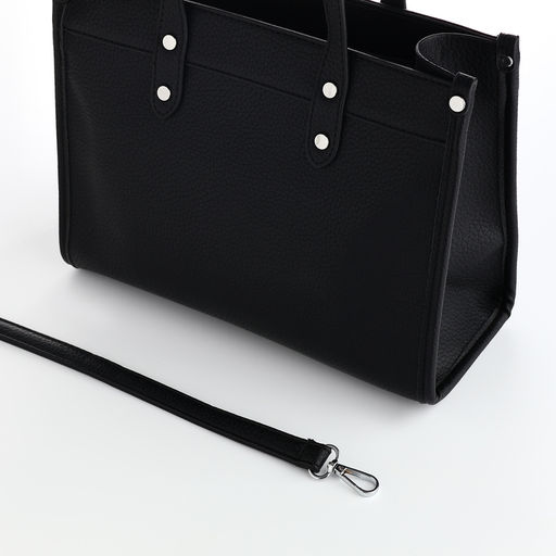 Сумка женская тоут TEXTURA на молнии, с кошельком, 30×10×24 см, чёрный