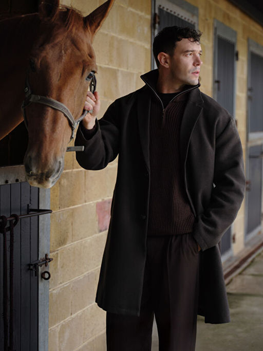 Fermuarl? Dik Yaka Erkek Triko Kazak