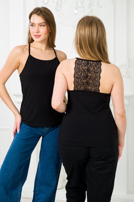 Майка женская из вискозы Лили Нуар черный - Амадэль фото 2