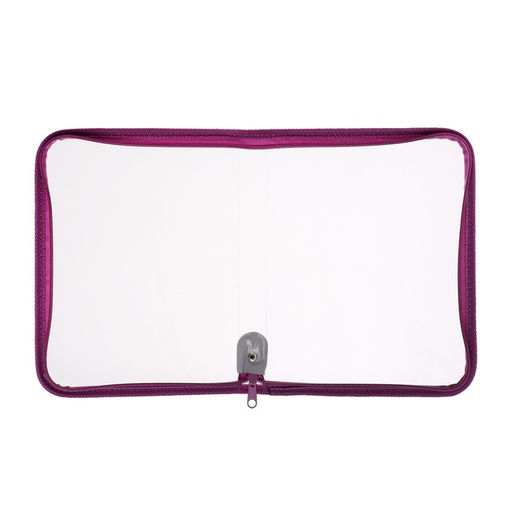 Папка пластиковая А5, 230 х 180 х 25 мм, молния вокруг, Calligrata Офис, ПМ-А5-01, 0.5 мм, прозрачная, Pastel, сиреневая  фото 3