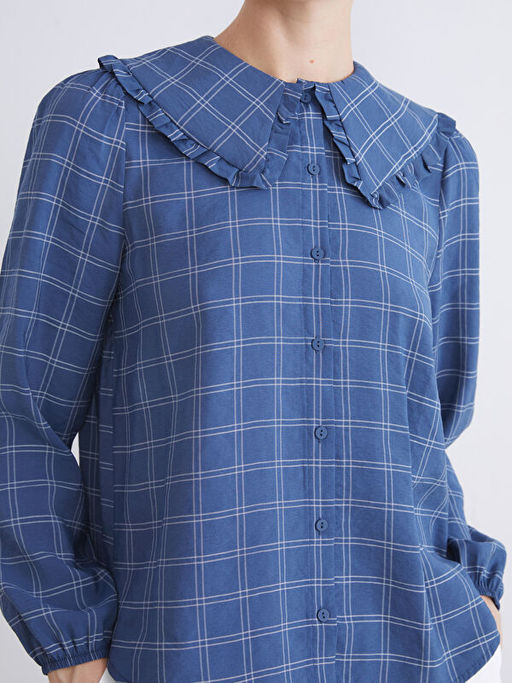 Bebe Yaka Ekose Modal Kar???ml? Kad?n G?mlek