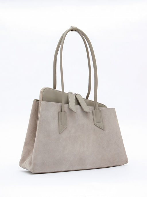 Сумка женская кожаная 6005L l.gray Polina&Eiterou