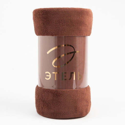 Плед «Этель», 180×200 см, корал-флис, коричневый